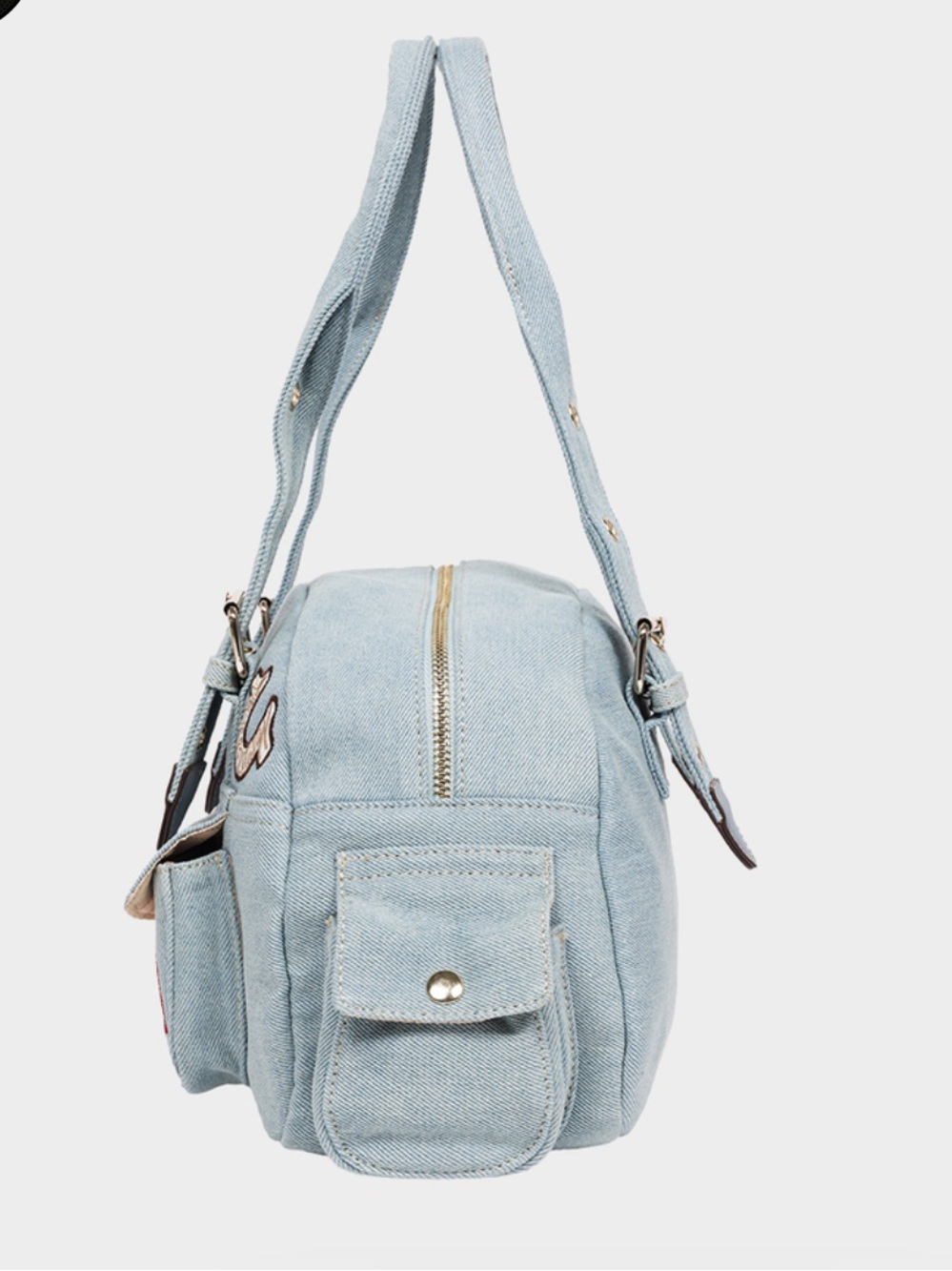 TRUE RELIGION Multi-Patch Denim Satchel Bag NWT - Picture 6 of 16